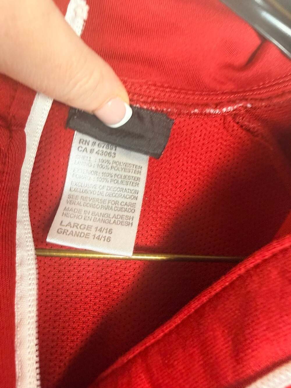 Genuine Stuff Alabama Crimson Tide 1/4 Zip Pullover Jacket Youth Large 14/16 Red - Picture 4 of 4